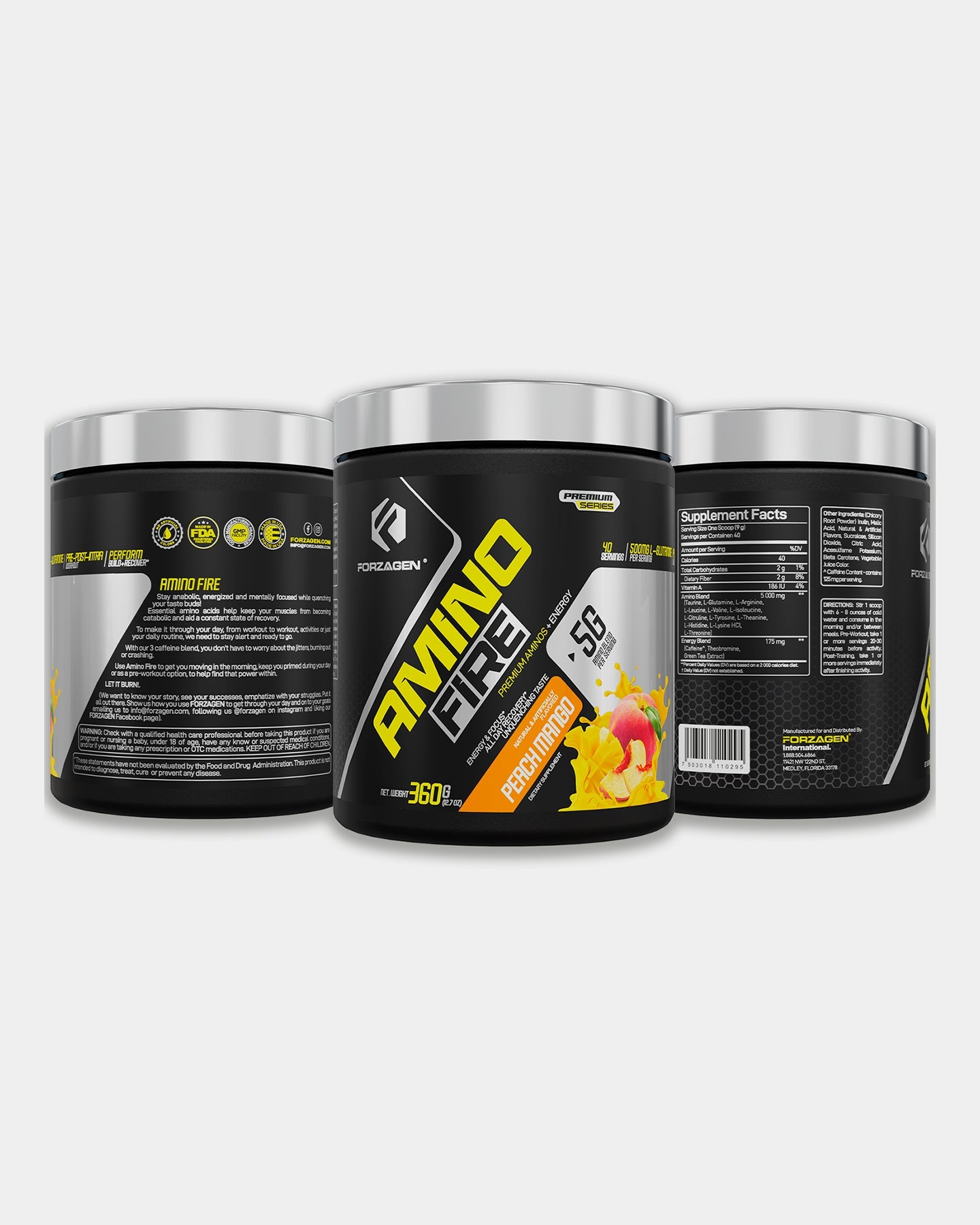 Forzagen Amino Fire Essential BCAAs + Pre Workout Energy - Bodybuilding.com