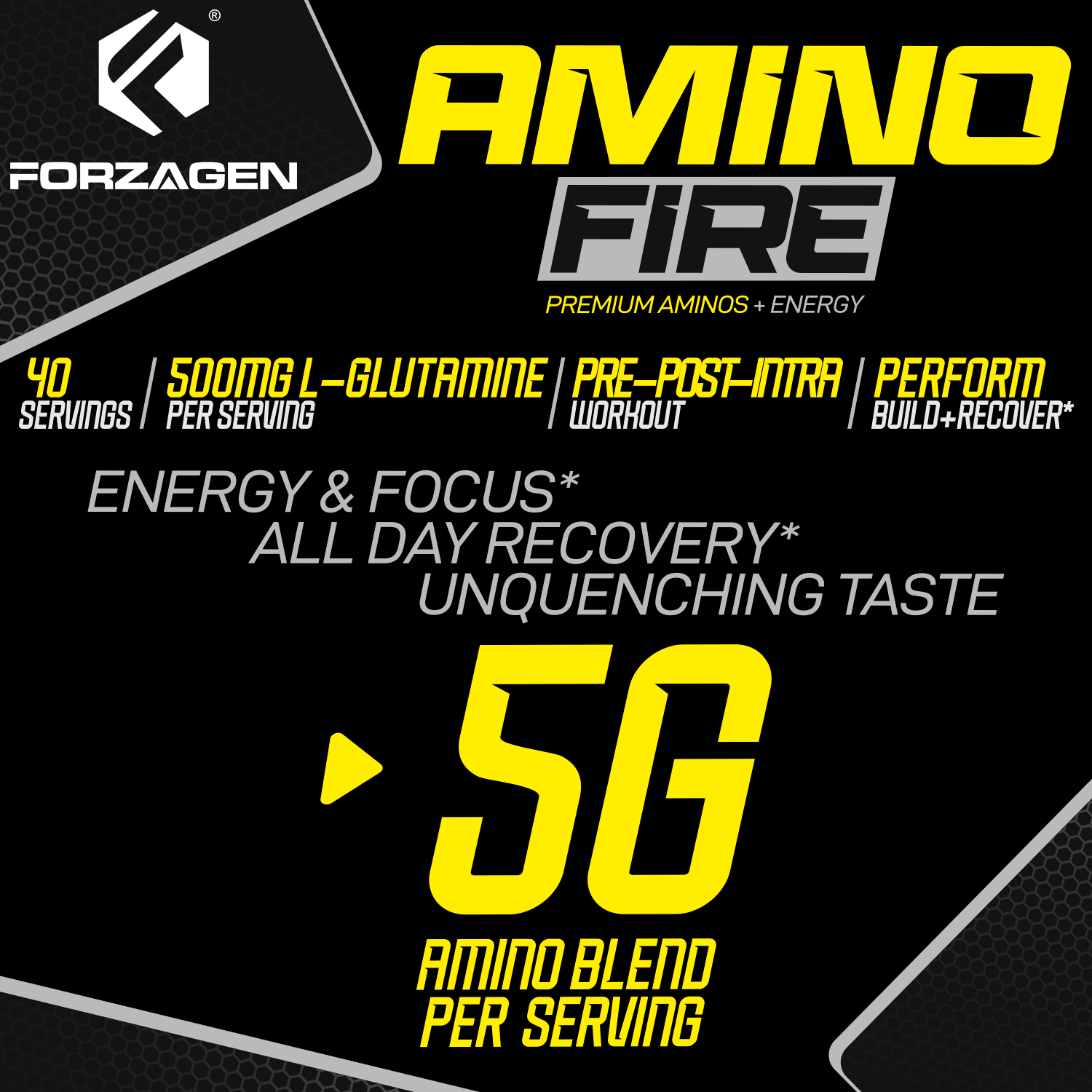 Forzagen Amino Fire Essential BCAAs + Pre Workout Energy - Bodybuilding.com