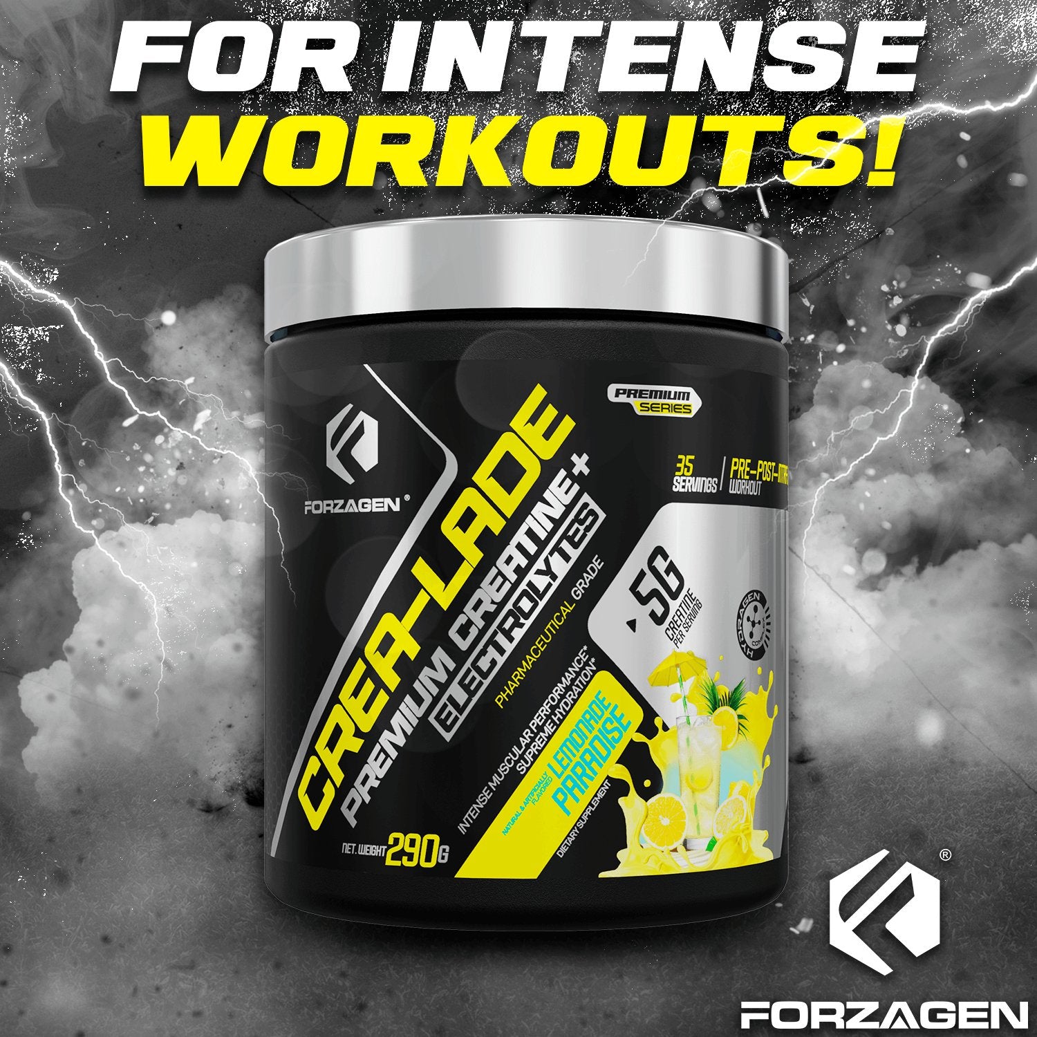 Forzagen CREA - LADE Premium Creatine + Electrolytes Pre - Workout - Bodybuilding.com