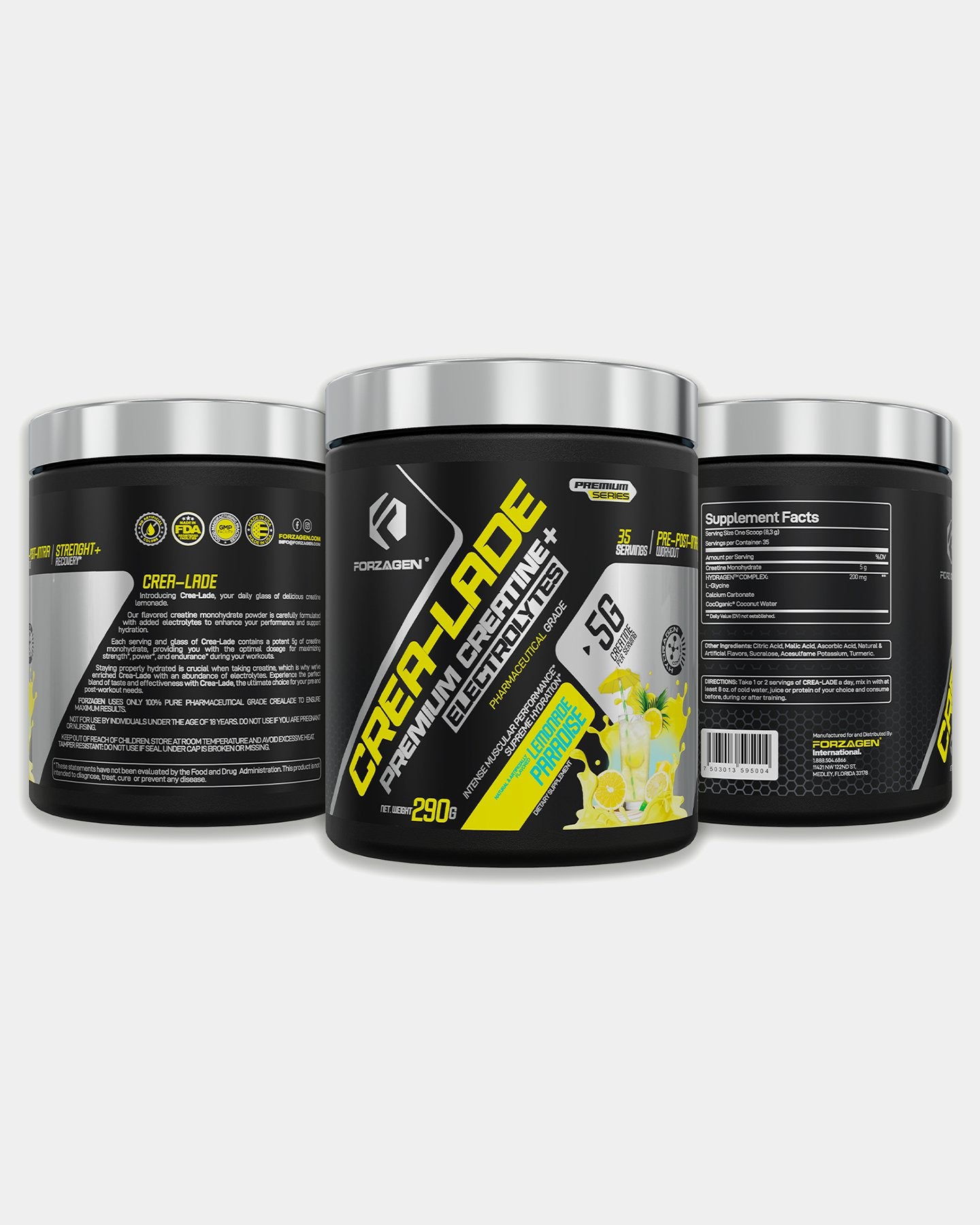 Forzagen CREA - LADE Premium Creatine + Electrolytes Pre - Workout - Bodybuilding.com