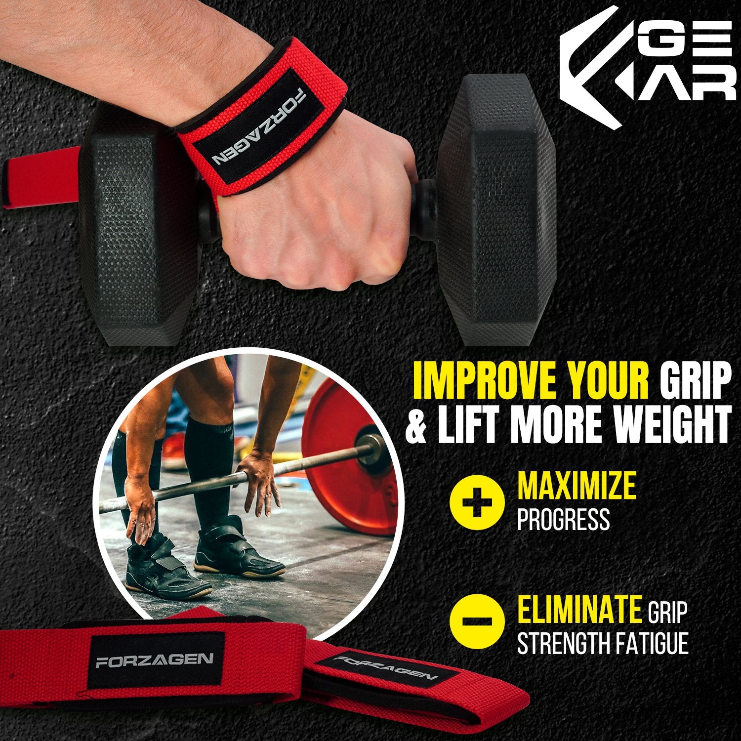 Forzagen Lifting 18" Lifting Straps - Bodybuilding.com