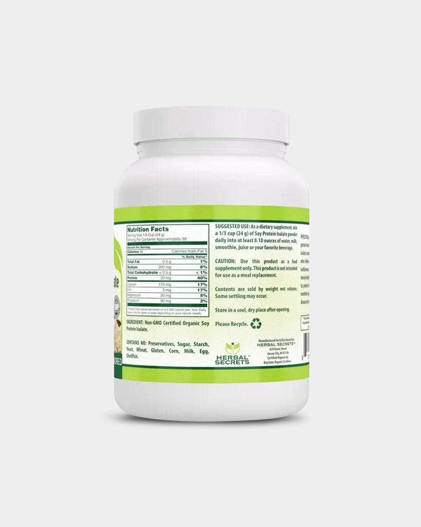 Herbal Secrets Organic Soy Protein Isolate - Bodybuilding.com