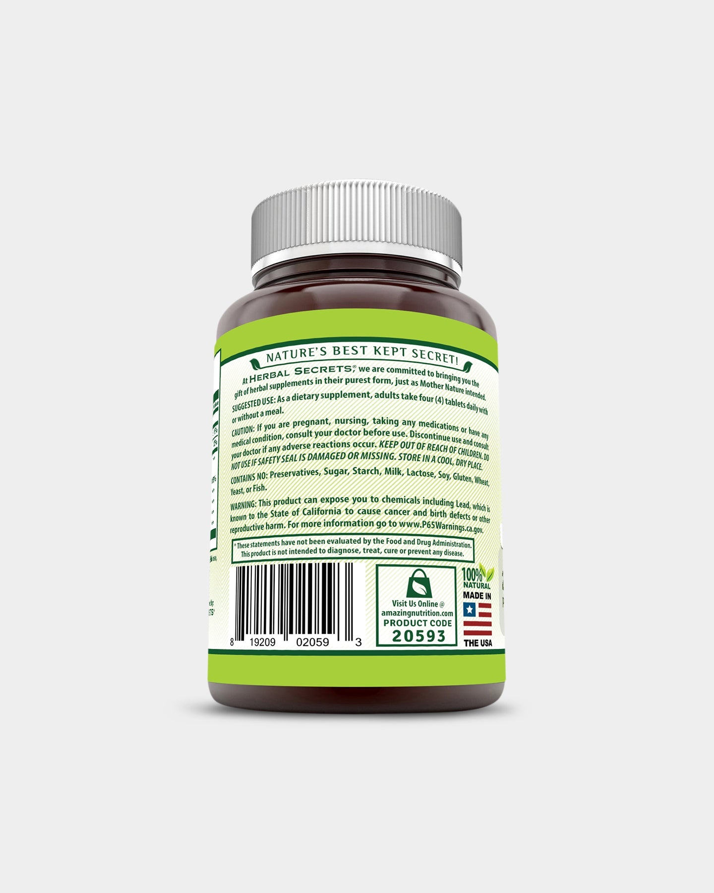 Herbal Secrets Organic Spirulina 500mg - Bodybuilding.com