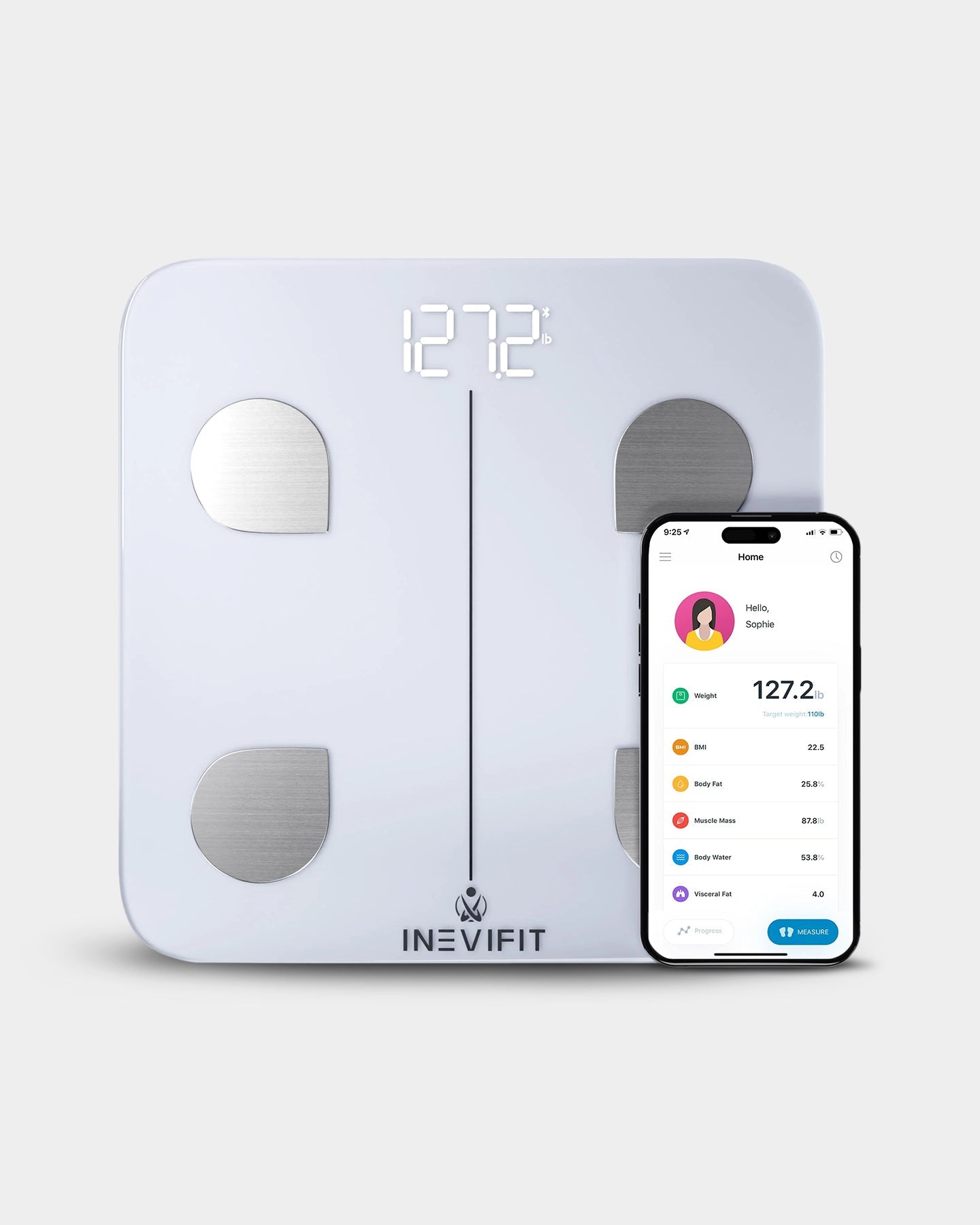 INEVIFIT Bluetooth Digital Smart Body Fat Scale I - BF003 - Bodybuilding.com