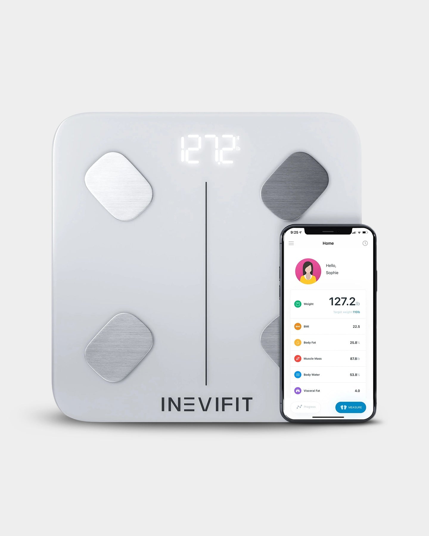 INEVIFIT Bluetooth Digital Smart Body Fat Scale I - BF004 - Bodybuilding.com