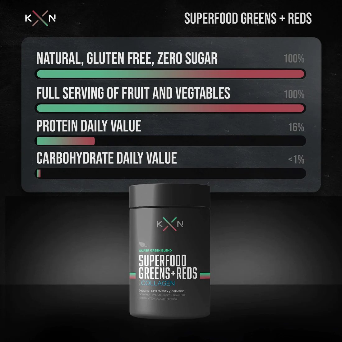 KompleX Nutrition Super Greens & Reds w/ Collagen Peptides - Bodybuilding.com