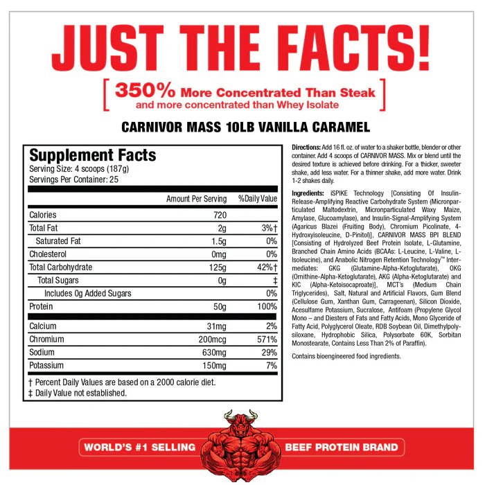 MuscleMass CARNIVOR MASS Weight Gainer - Bodybuilding.com