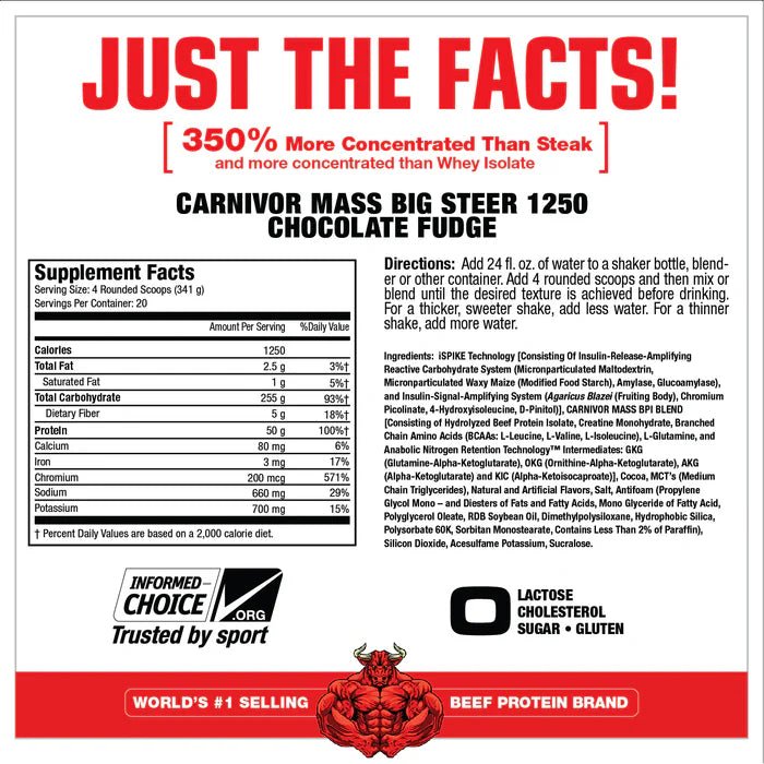 MuscleMass CARNIVOR MASS Weight Gainer - Bodybuilding.com