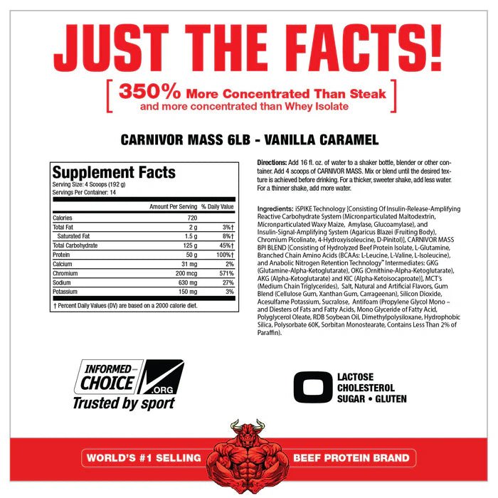 MuscleMass CARNIVOR MASS Weight Gainer - Bodybuilding.com