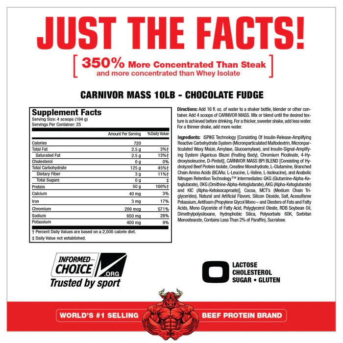 MuscleMass CARNIVOR MASS Weight Gainer - Bodybuilding.com