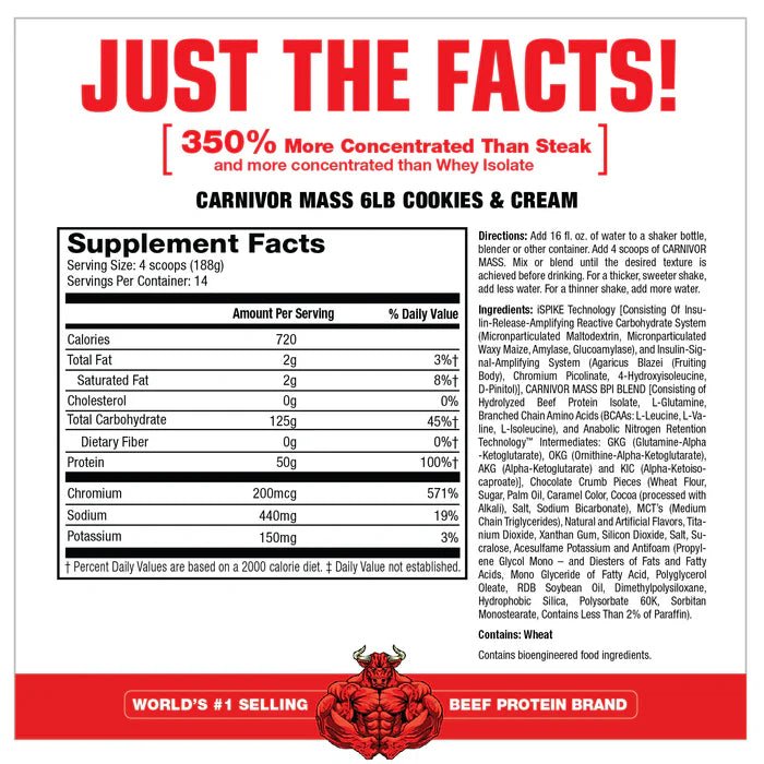 MuscleMass CARNIVOR MASS Weight Gainer - Bodybuilding.com