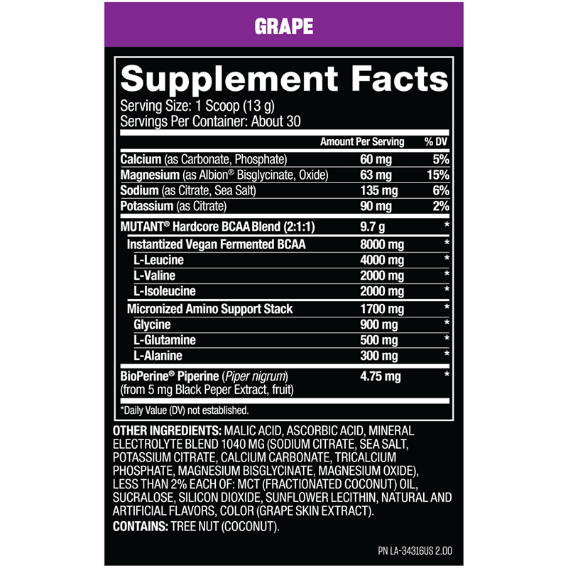 Mutant HARDCORE BCAA - Bodybuilding.com