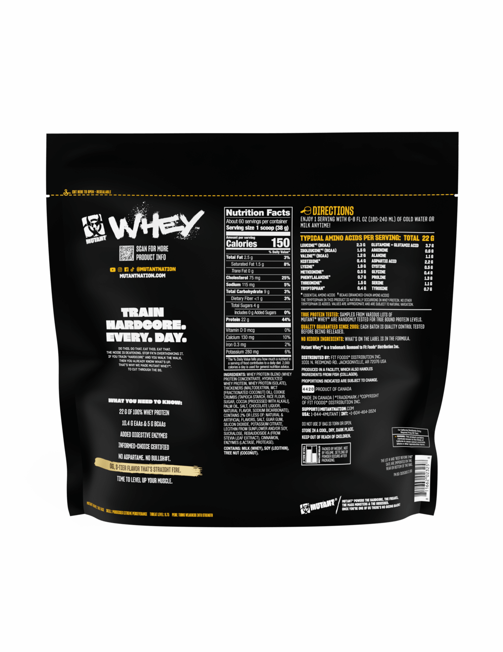 Mutant Whey Protein Cookies & Cream 5lb - Bodybuilding.com