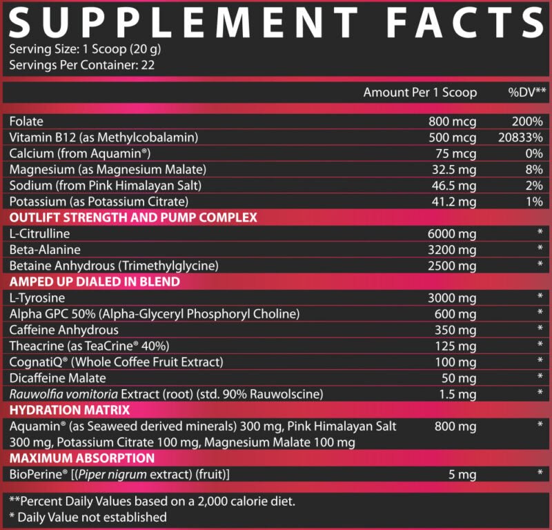 Nutrex Outlift Amped High Stim Pre - Workout - Bodybuilding.com