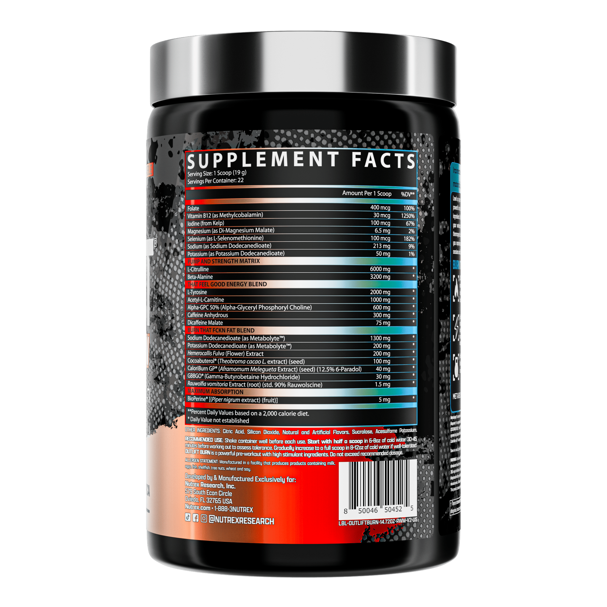 Nutrex Outlift Burn Pre - Workout - Bodybuilding.com