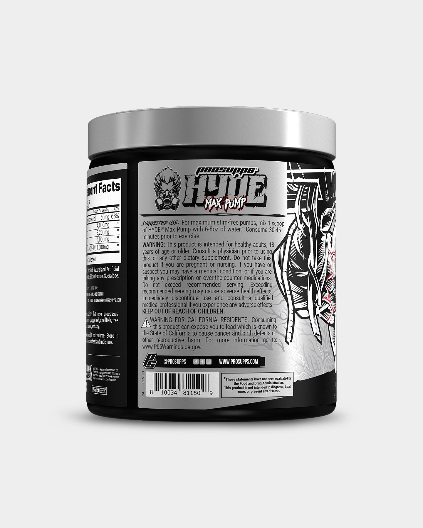 Pro Supps HYDE Max Pump Stim - Free Pre Workout - Bodybuilding.com