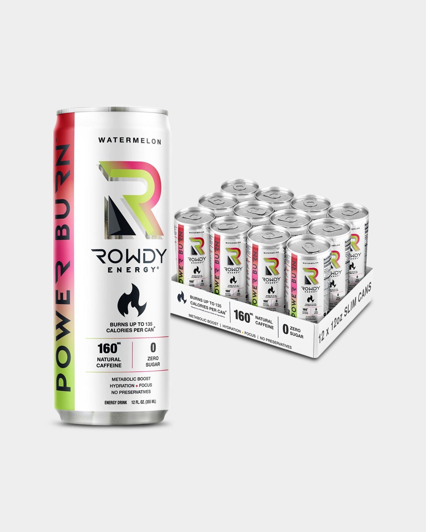 Rowdy Energy Power Burn Energy Drink 12 Pack - Bodybuilding.com