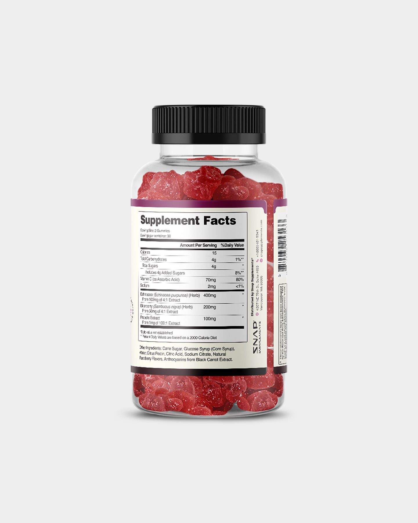 SNAP Supplements Immune Booster - Elderberry Gummies - Bodybuilding.com