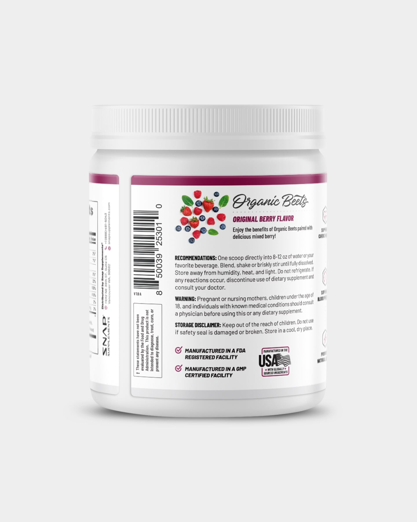 SNAP Supplements Nitric Oxide Organic Beets - Bodybuilding.com