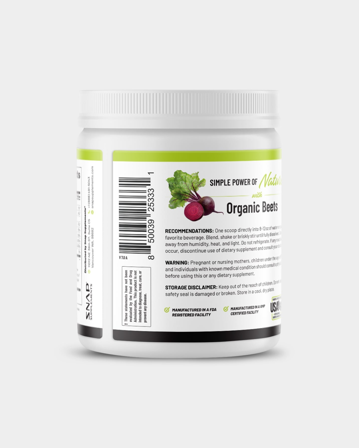 SNAP Supplements Nitric Oxide Preworkout Beets - Bodybuilding.com