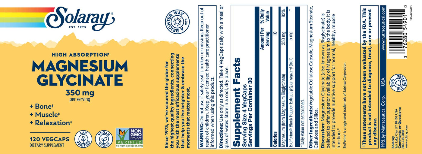 Solaray Magnesium Glycinate - Bodybuilding.com
