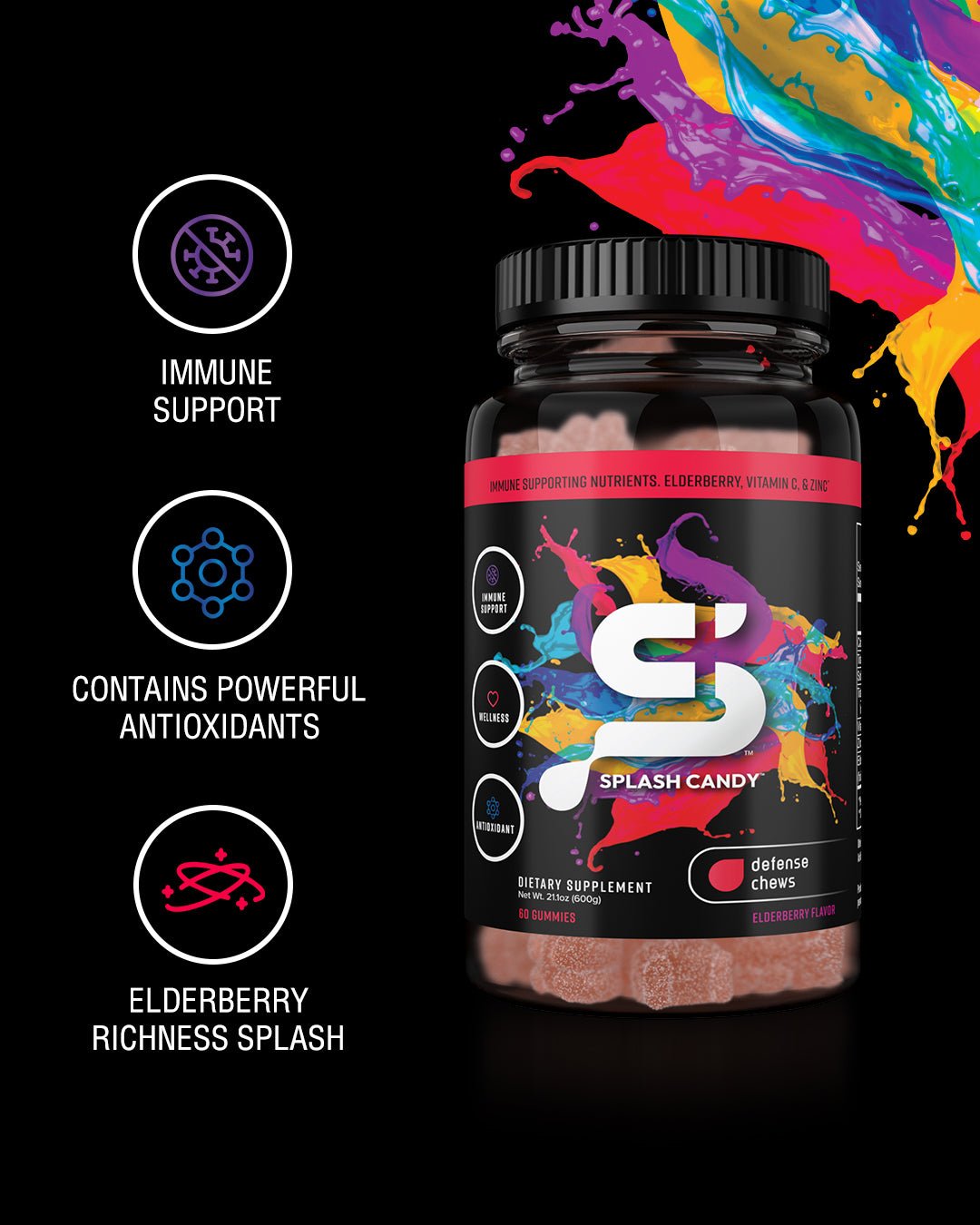 Splash Candy Defense Chews Immune Support - Bodybuilding.com