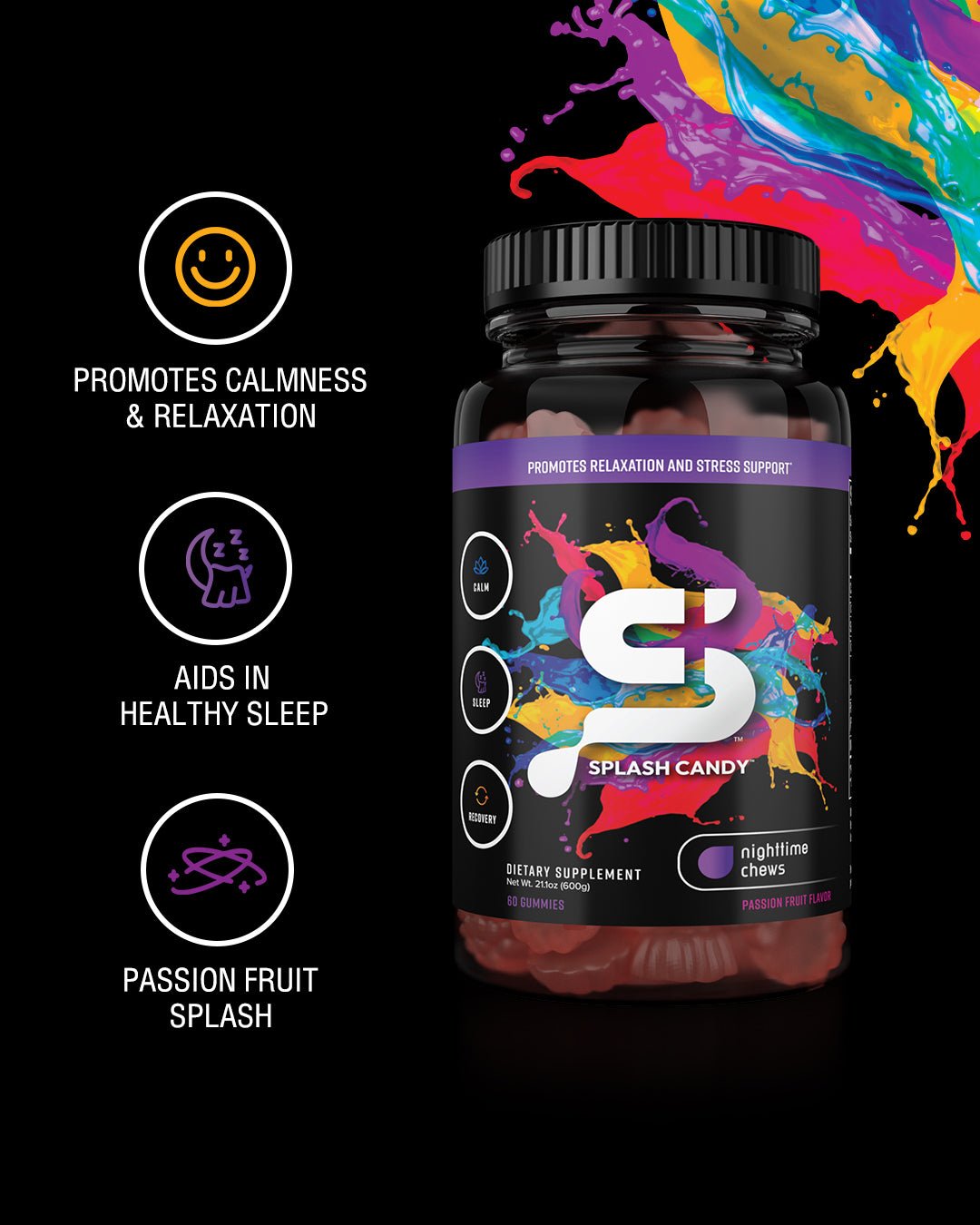 Splash Candy Nighttime Sleep Well Chews with Melatonin - Bodybuilding.com