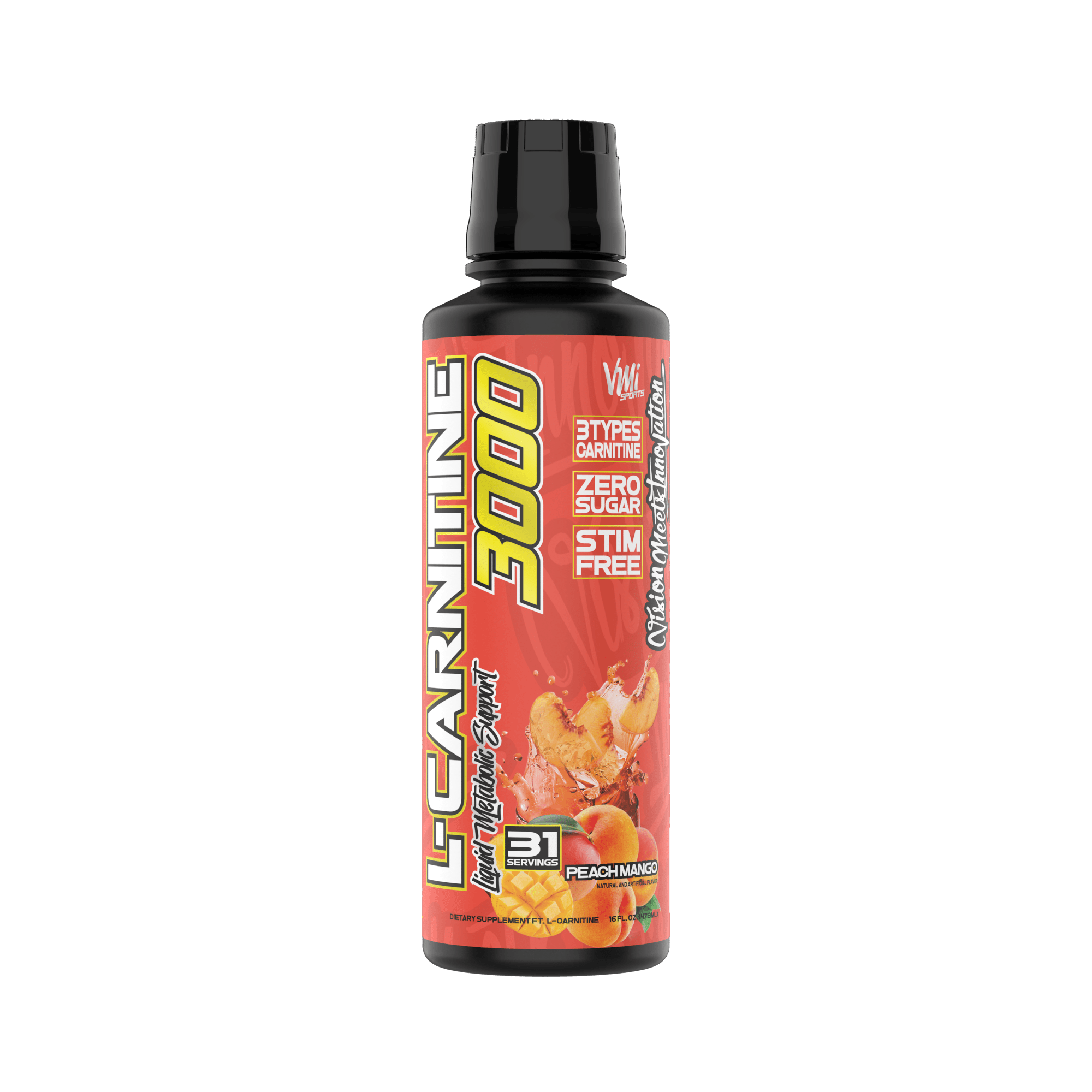 l carnitine supplement bodybuilding VMI Sports, L-Carnitine 3000, Peach Mango