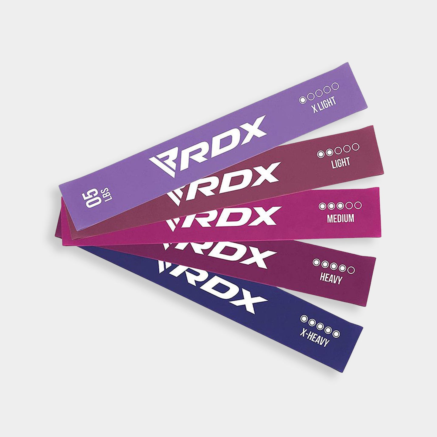 RDX Sports Latex Resistance Bands Set - Basic, Standard Size, Purple A1