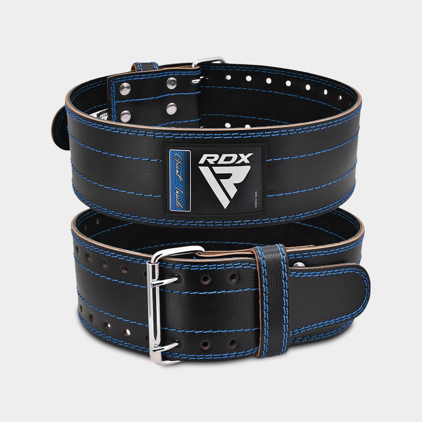 RDX Sports RD1 4 Powerlifting Leather Gym Belt, XS, Blue A1