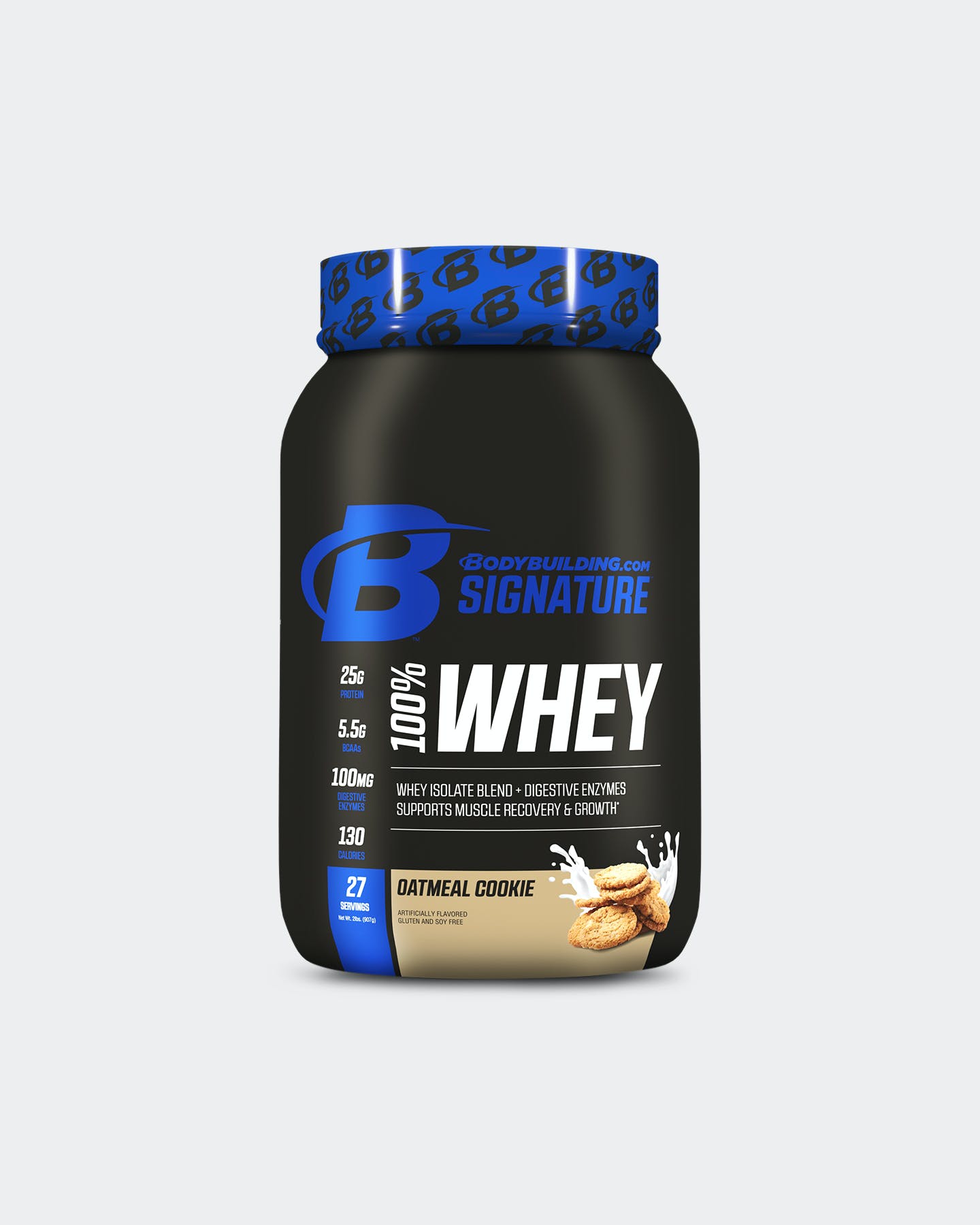 Bodybuilding.com Signature Signature 100% Whey Protein Powder, Oatmeal Cookie, 2 Lbs.