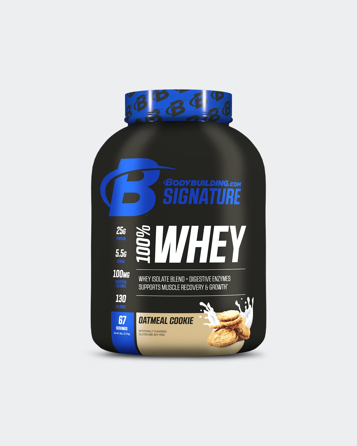 Bodybuilding.com Signature Signature 100% Whey Protein Powder, Oatmeal Cookie, 5 Lbs.