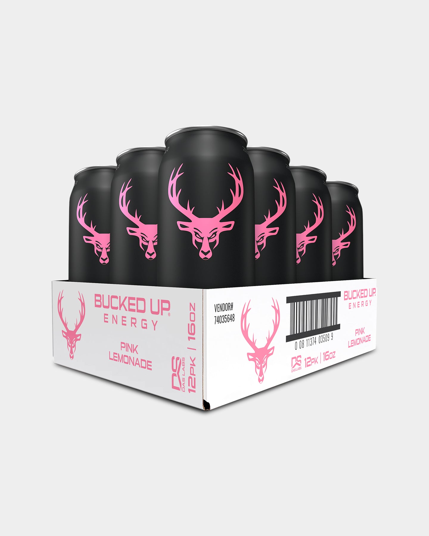 Bucked Up Energy Drink, Pink Lemonade, 12 - 16 Fl. Oz. Cans A1