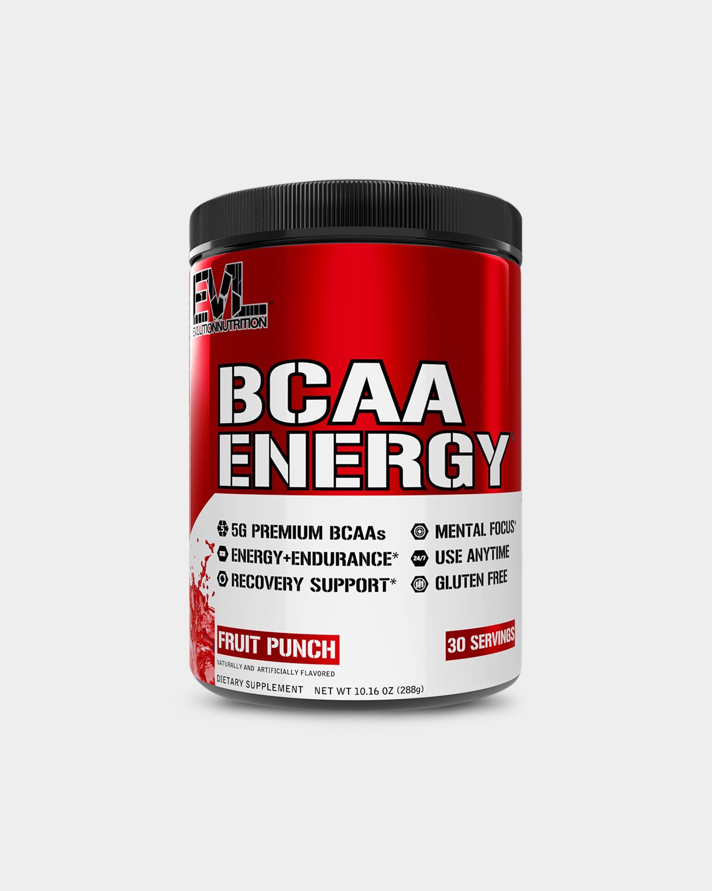 EVLUTION NUTRITION BCAA Energy Amino Acids, Fruit Punch, 30 Servings
