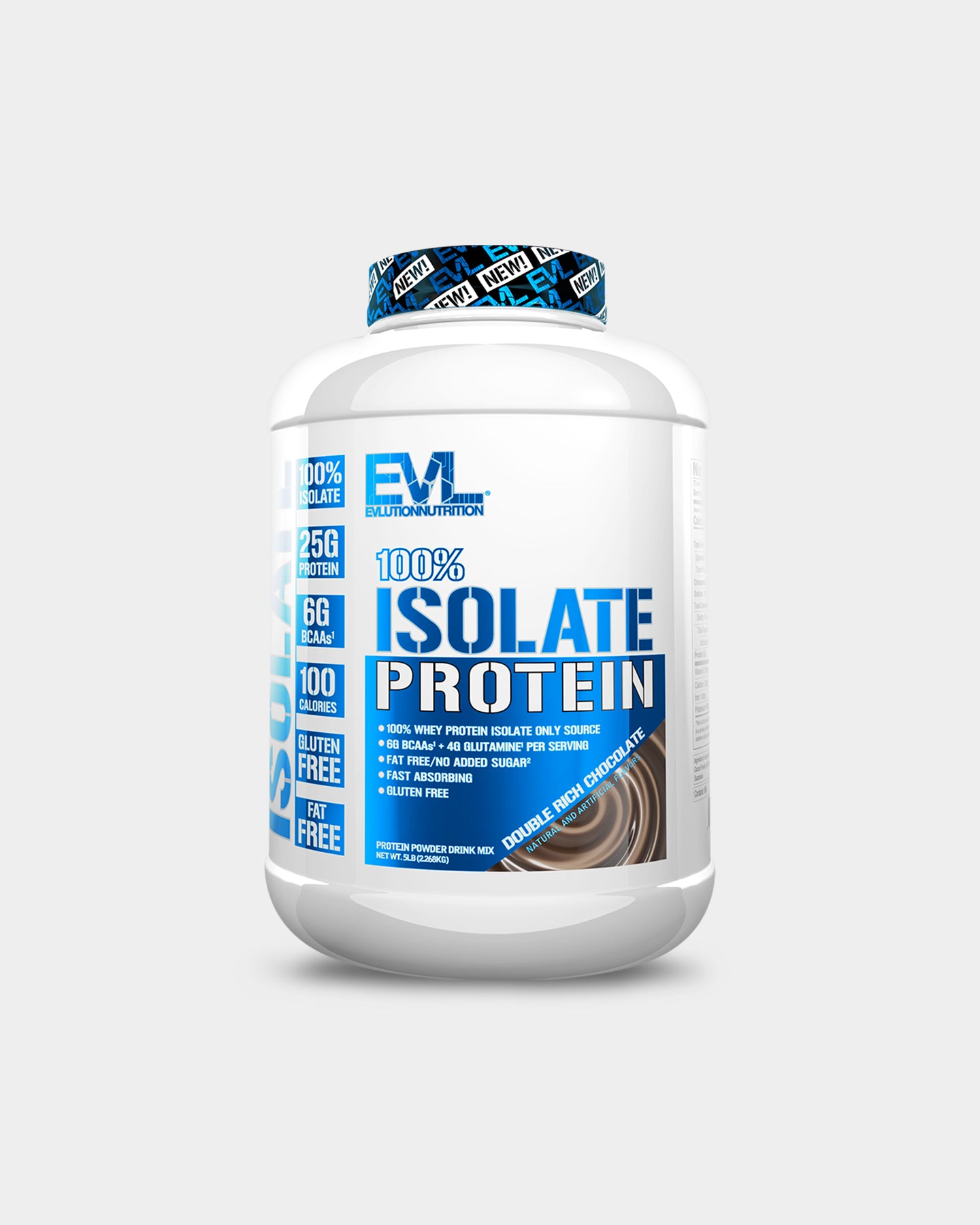 EVLUTION NUTRITION 100% Whey Protein Isolate, Double Rich Chocolate, 5 Lbs.