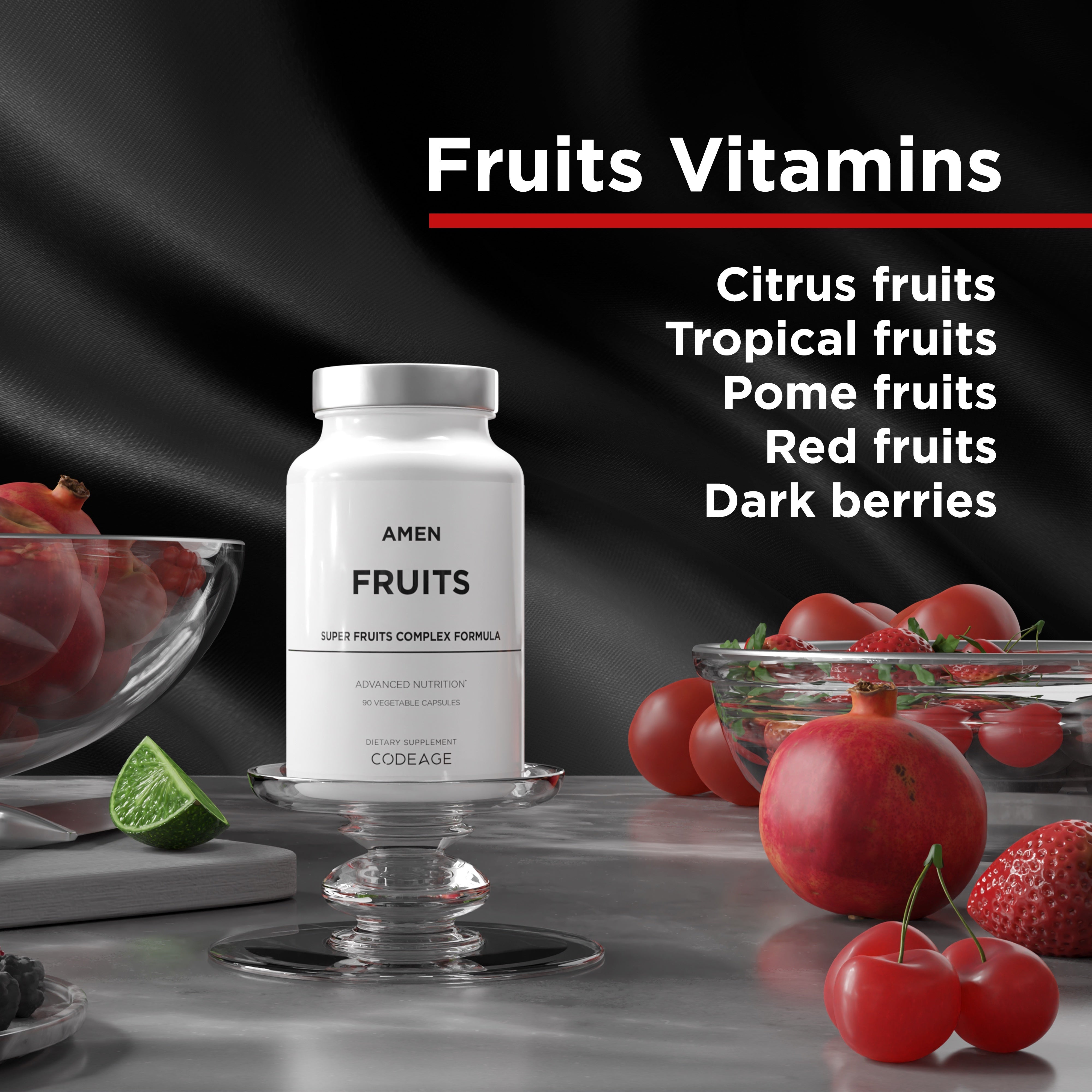 Codeage Amen Fruits Vitamins Supplements, Unflavored, 90 Veggie Caps A2