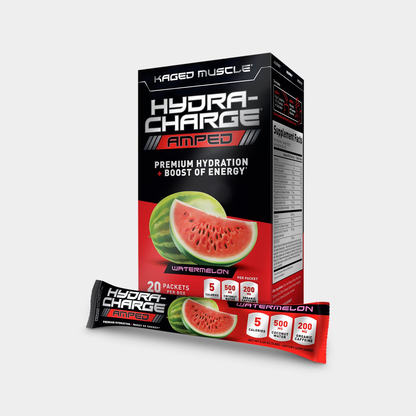 Kaged Muscle Hydra-Charge AMPED, Watermelon, 20 Servings