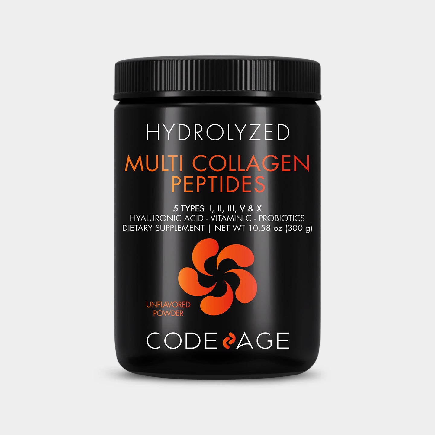 Codeage Hydrolyzed Multi Collagen Peptides Powder Supplement Black Edition Main