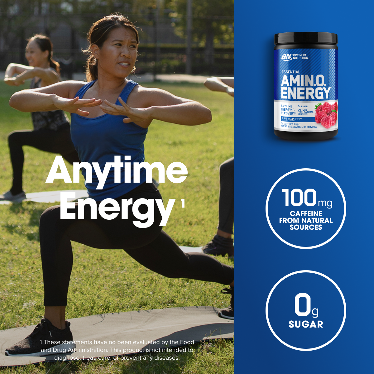 Optimum Nutrition Essential AmiN.O. Energy, Blue Raspberry, 30 Servings A4