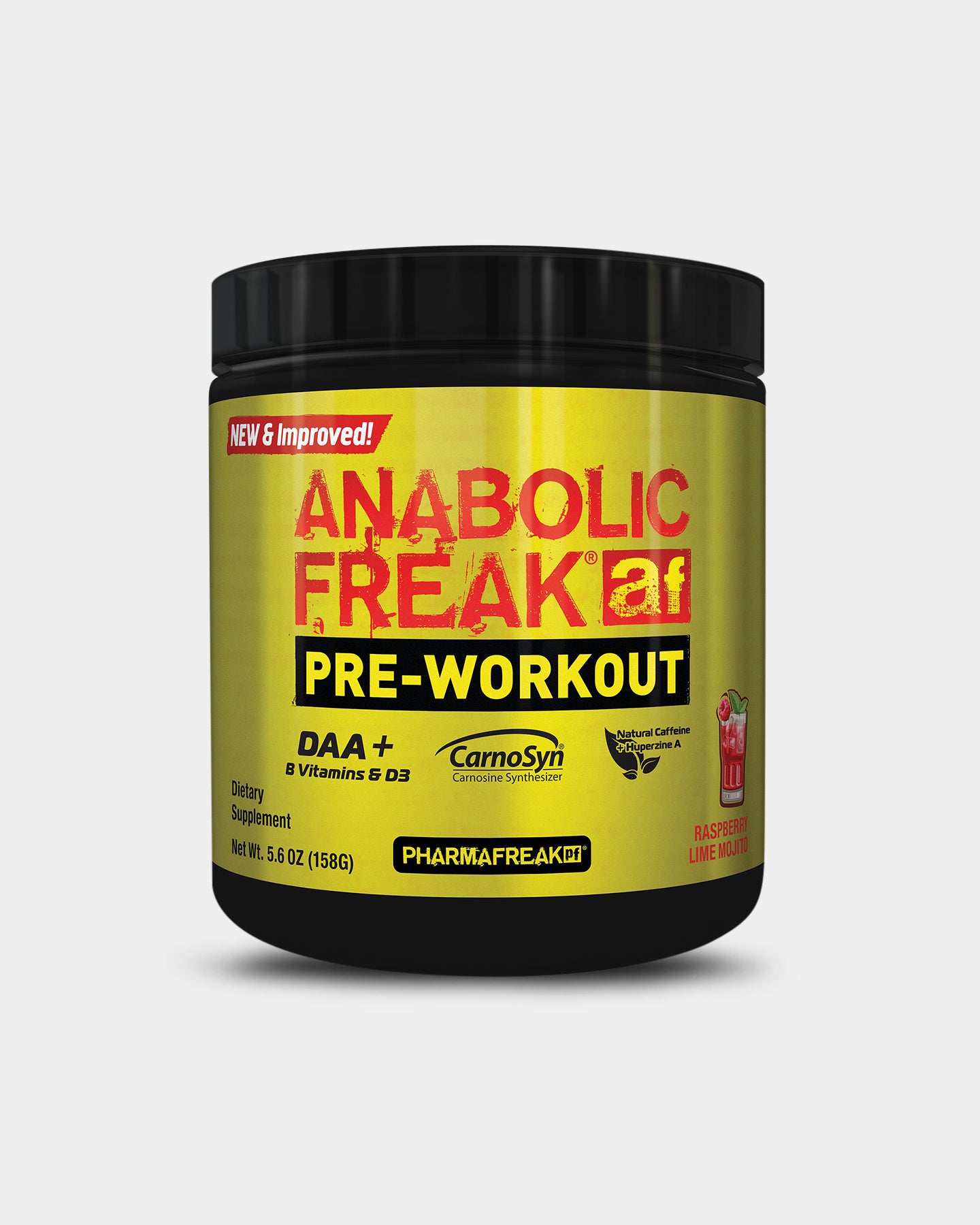 PharmaFreak Anabolic Freak AF Pre-Workout, Rasberry Mojito, 20 Servings