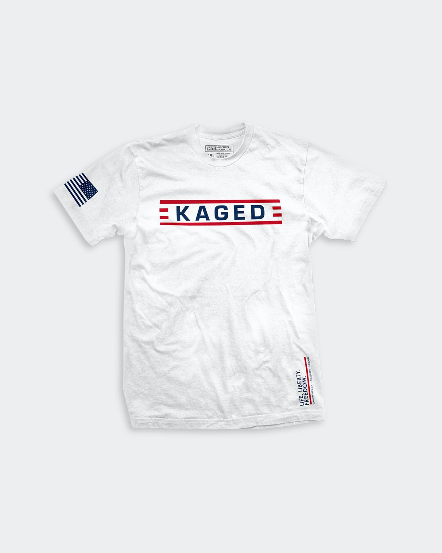 Kaged Muscle Kaged Muscle Patriot Tee, White, S