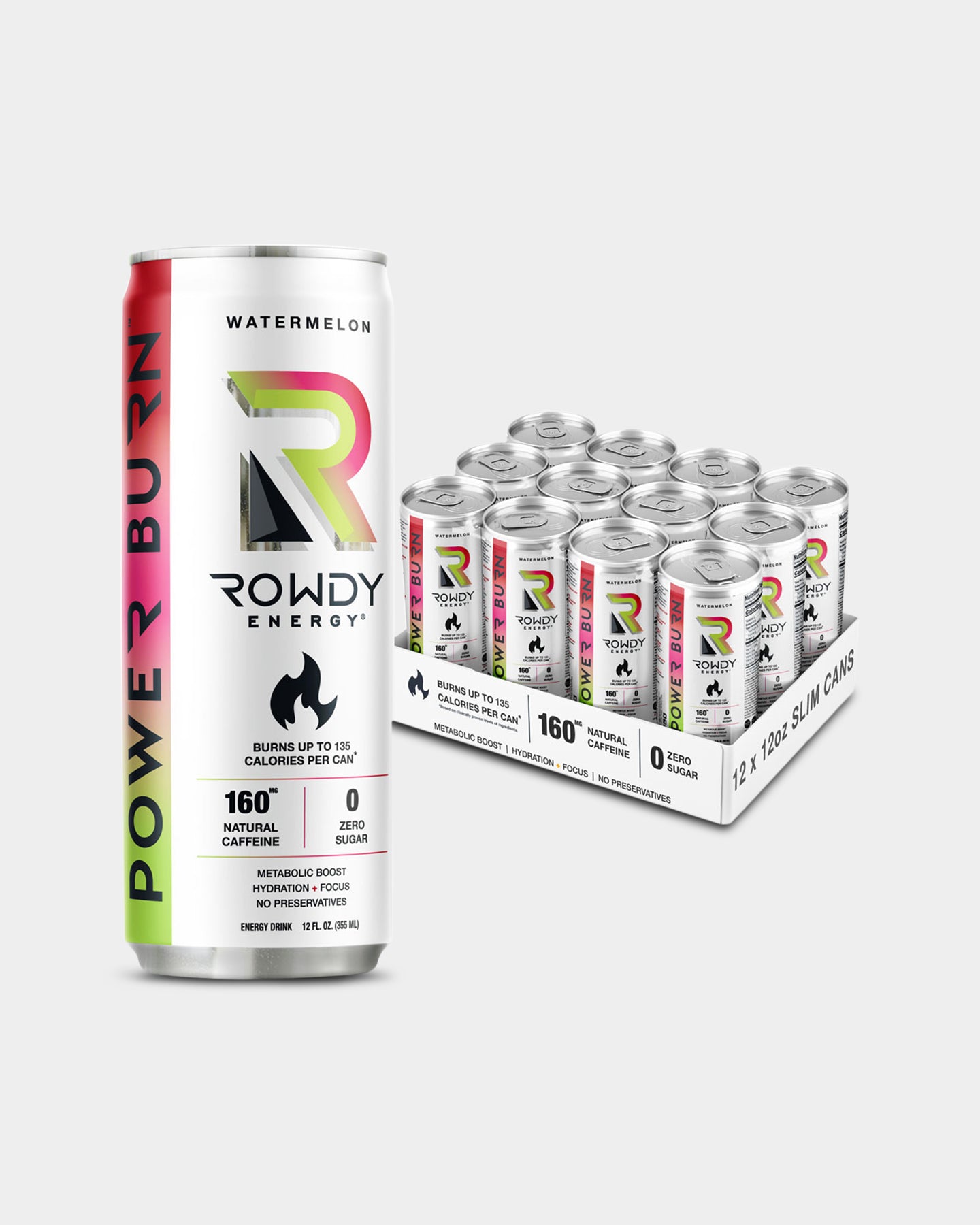 Rowdy Energy Power Burn Energy Drink, Watermelon, 12-Pack A1