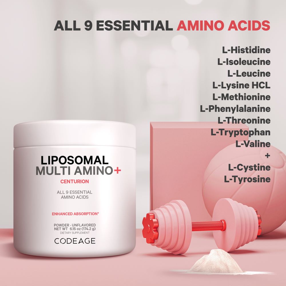 Codeage Multi Amino+ All 9 Essential Amino Acids Powder Supplement, Unflavored, 30 Servings A6