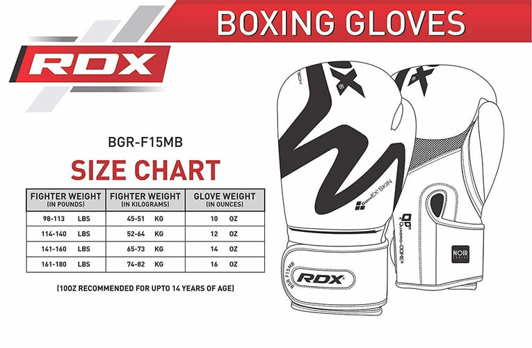 RDX Sports BOXING GLOVE F15, 10oz, Black A3