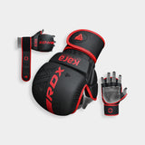 RDX Sports Grappling Gloves Shooter F6 Plus, S/M, Red A3