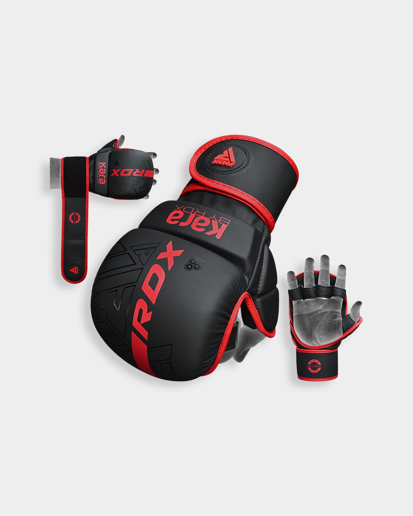 RDX Sports Grappling Gloves Shooter F6 Plus, S/M, Red A3