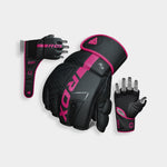 RDX Sports Grappling Gloves F6, S, Pink A3
