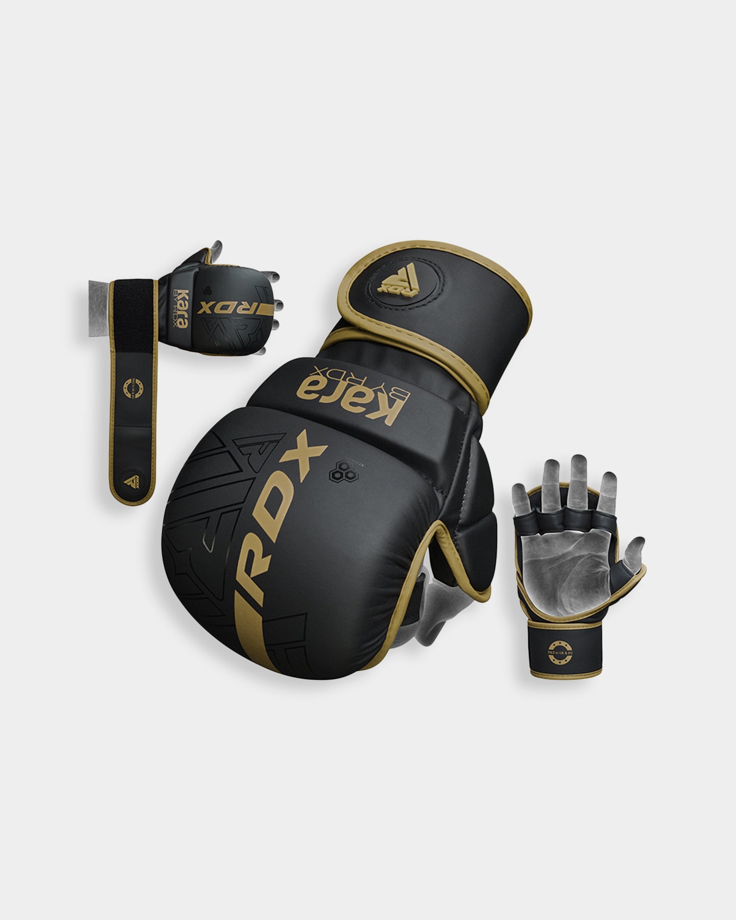 RDX Sports Grappling Gloves Shooter F6 Plus, L/XL, Golden A3