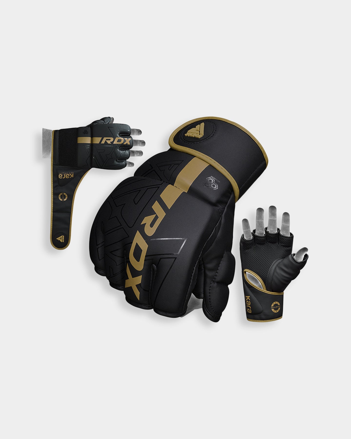 RDX Sports Grappling Gloves F6, XL, Golden A3