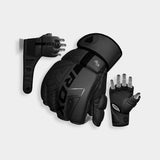 RDX Sports Grappling Gloves F6, S, Black A3